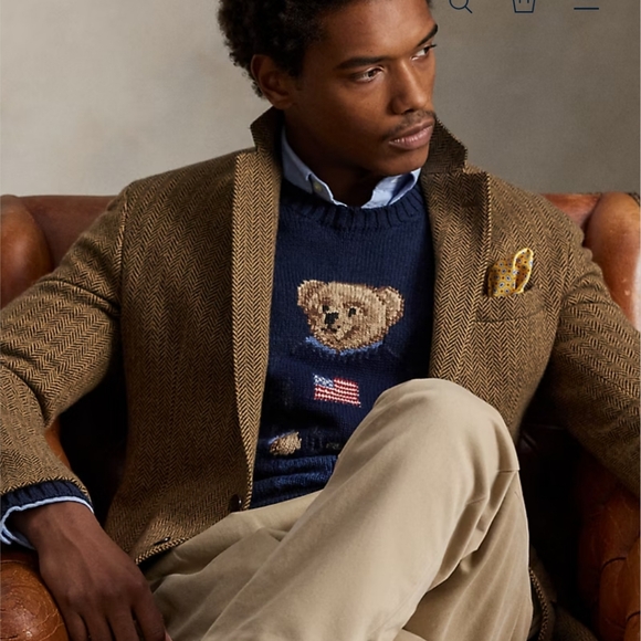 Polo Ralph Lauren | Iconic Classic Bear Crewneck Sweater Large Navy Unisex - Picture 3 of 16